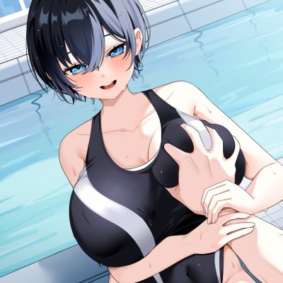 【KU100/2時間】クール系ボーイッシュ王子様が爆乳競泳水着で誘惑してくる話【男性受け/密着囁き】