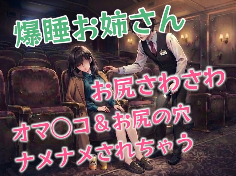 映画館で客が誰も居なくなったと思ったら爆睡中のお姉さんがまだ残って居て…スタッフから痴◯されてしまう