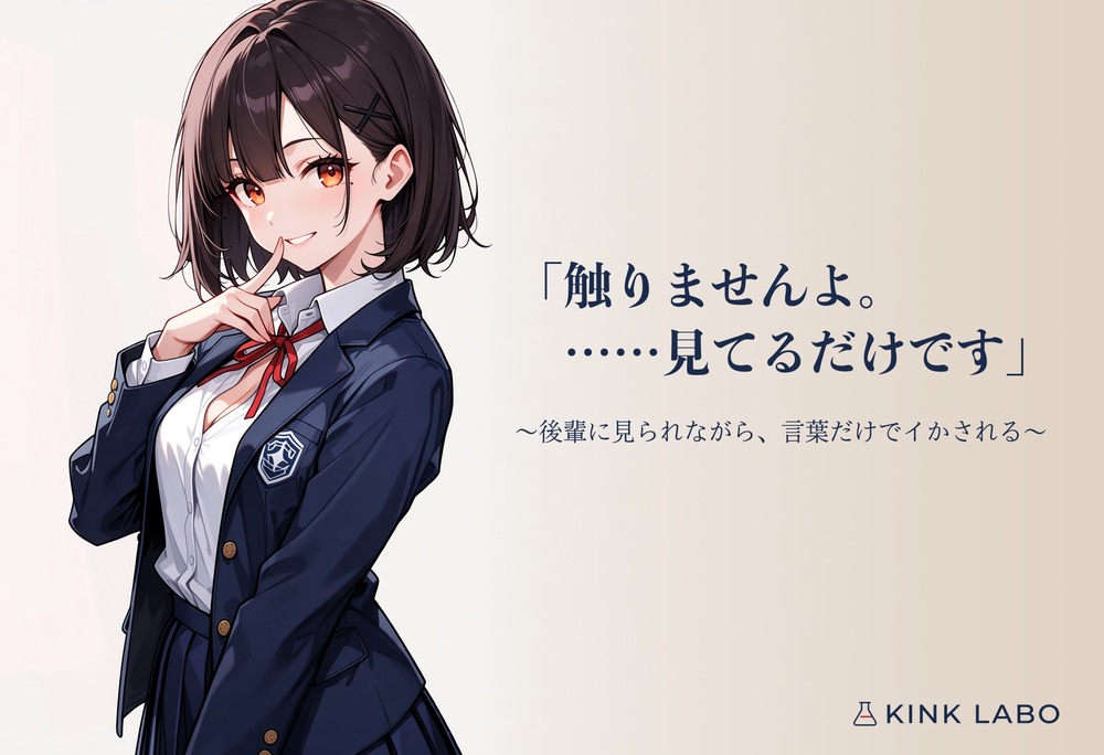 「触りませんよ。……見てるだけです」〜後輩に見られながら、言葉だけでイかされる〜