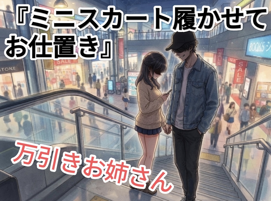万引きお姉さんに、ミニスカートを履かせてモール内たくさん歩かせて視線集めてオシオキ…