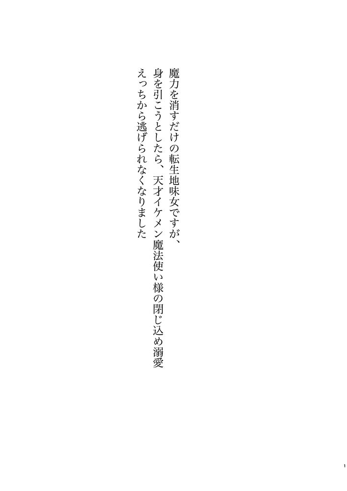 魔力を消すだけの転生地味女ですが、身を引こうとしたら、天才イケメン魔法使い様の閉じ込め溺愛えっちから逃げられなくなりました