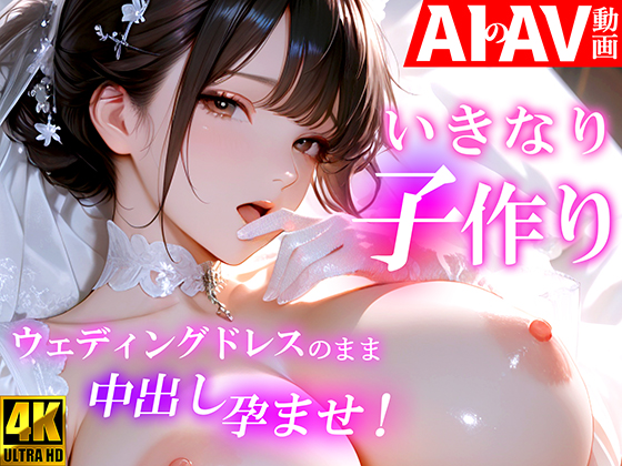 【AIのAV動画】いきなり子作り ウェディングドレスのまま中出し孕ませ！