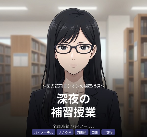 【試聴】【バイノーラル】深夜の補習授業 ～図書館司書シオンの秘密指導～ 全3話