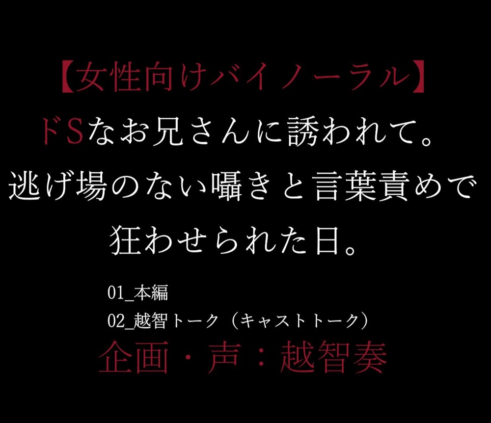 ドSなお兄さんに誘われて。逃げ場のない囁きと言葉責めで狂わせられた日。【女性向けバイノーラル】