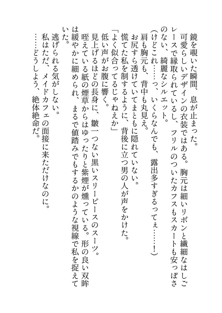 憧れのメイドカフェの面接に行ったはずがダウナーなヤクザのお兄さんにドスケベ衣装で研修させられた挙句「もう離せねえぞ」と娶られちゃった話