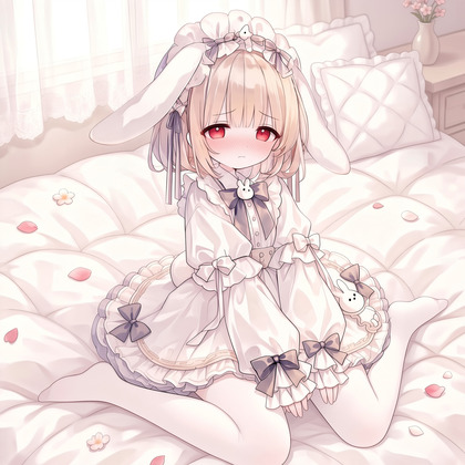 匂いフェチな白タイツうさみみ〇女の発情おねだりお仕置き交尾