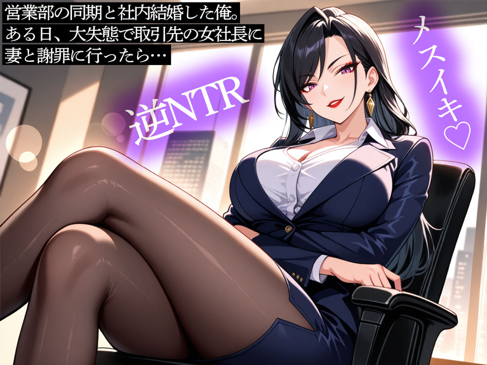 【逆NTR】営業部の同期と社内結婚した俺。ある日、大失態で取引先の女社長に妻と謝罪に行ったら…