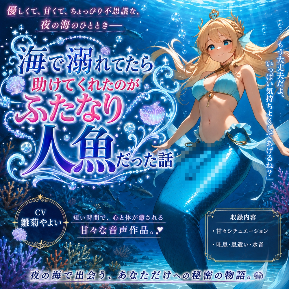【5～10分でさっくり抜けるシリーズ】海で溺れてたら助けてくれたのがふたなり人魚だった話
