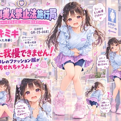 【特別美人禁止法施行局】おしっこ我慢できません!キラコレのファッション服が汚せれちゃう!【新井ミキ(つるぺた年齢)】