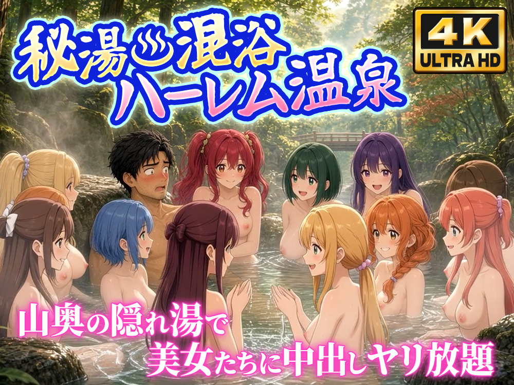 【4Kアニメ】秘湯・混浴ハーレム温泉 〜山奥の隠れ湯で美女たちに中出しヤリ放題〜