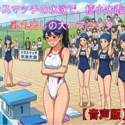 サンプル：クラスマッチの水泳で、極小水着から乳丸出しの大ハプニング【音声版】