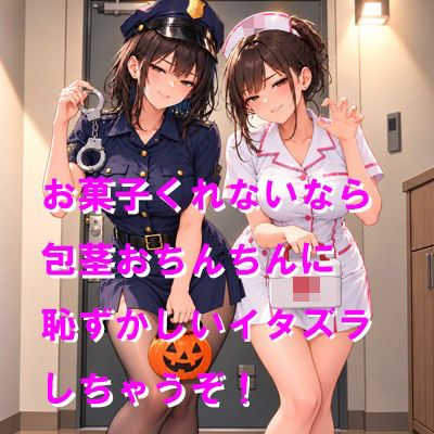お菓子くれないなら包茎おちんちんに恥ずかしいイタズラしちゃうぞ！お仕置き&ご褒美ルート